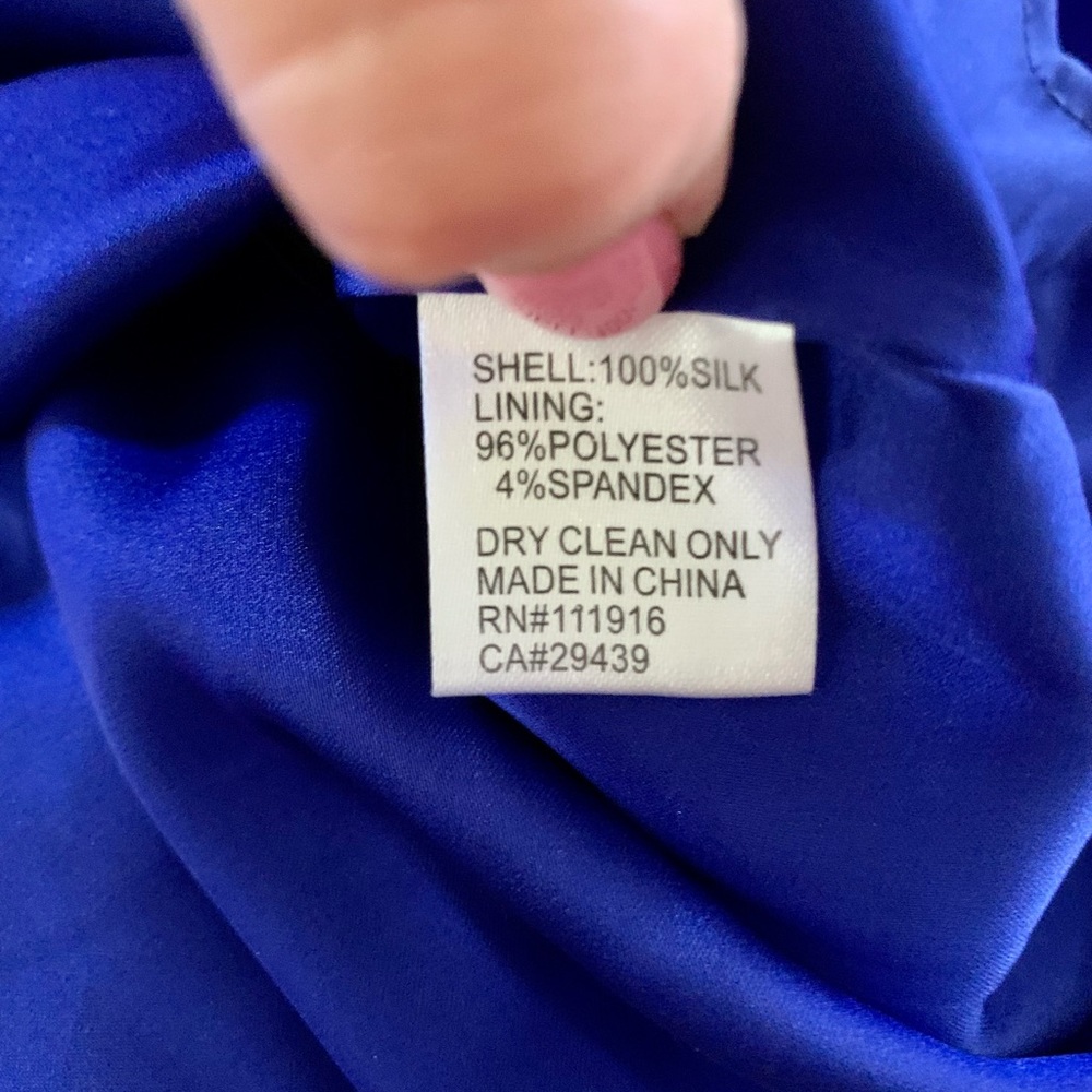 Yumi Kim Jayne tulip blue color block v-neck silk dress. Sz S - Picture 9 of 11